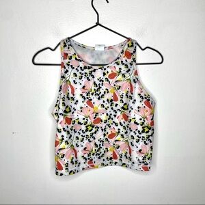 FBF Body Athletic Leopard Floral Tank Crop Top Athleisure Womens XL